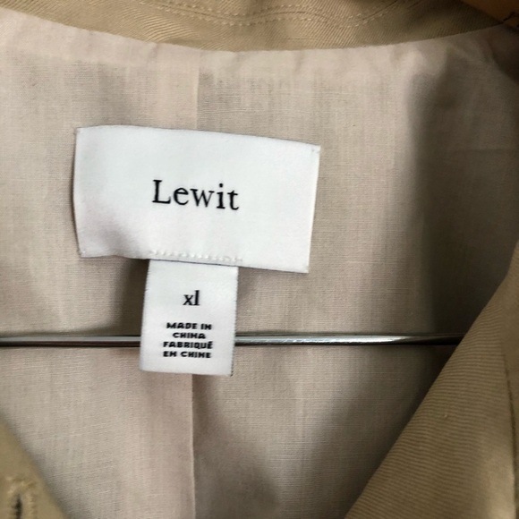 Lewit Beige Gathered Sleeve Linen Jacket XL - Picture 7 of 8